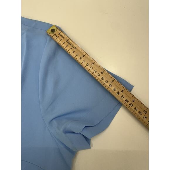 Drapers & Damons Womens Blouse Size XL Blue Short Sleeve Lined - Picture 9 of 12